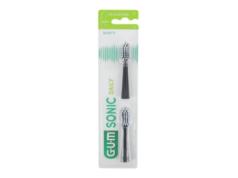 Gum Sonic Daily 2 Soft Toothbrush Heads 4110 Black