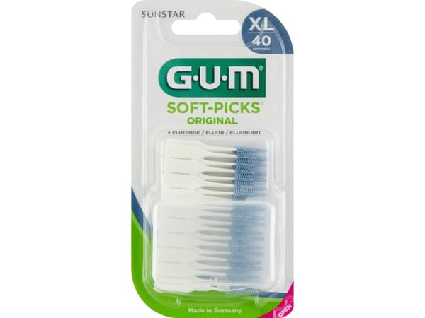 Soft Picks hammasvälien puhdistus fluoridilla Suuri koko 40 poimintapalaa Purukumi