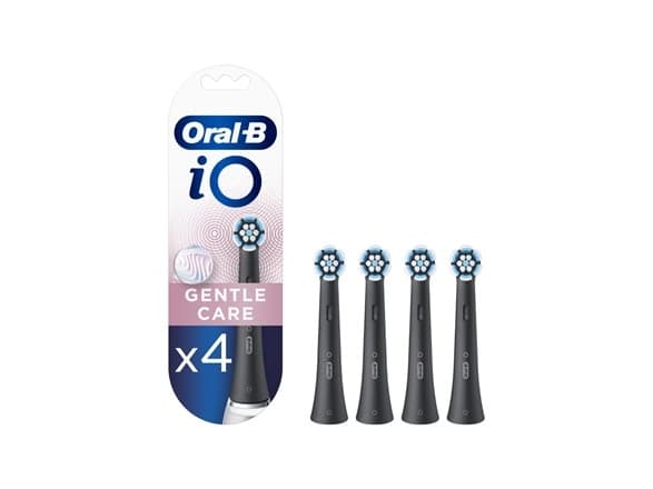Oral-B iO Gentle Care Ekstra tandbørstehoved, 4 stk. Sort