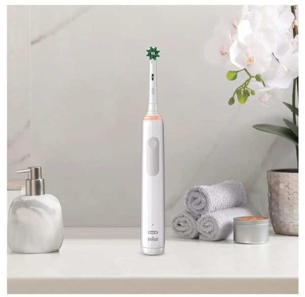 Oral-B Pro Sensitive Clean Pro 3, Vuxen, Roterande och oscillerande tandborste, Daglig vård, Känslig, Tandblekning, Vit, 4 x 30 sec, Sensitive White