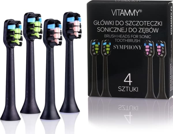 Vitammy tip for Symphony sonic hammasharja sort 4 kpl.