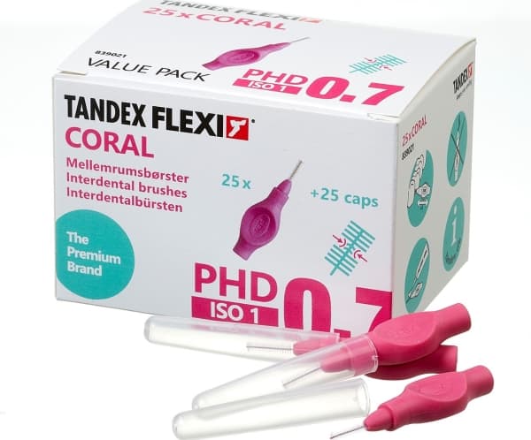 Tandex Tandex (25 kpl) Flexi Micro Fine Coral (vaaleanpunainen) hammasharjat)