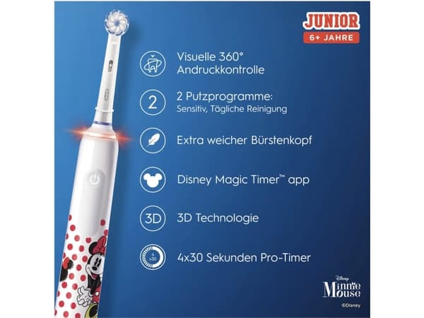 Braun Junior Mimmi Pigg - Barn - Daglig vård - Känslig - Svart - Röd - Vit - 2 min - 30 sek - 6 år - Uppladdningsbart batteri (760703)