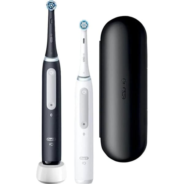 Oral-B iO Series 4 Duo elektriske tannbørster - svart og hvit