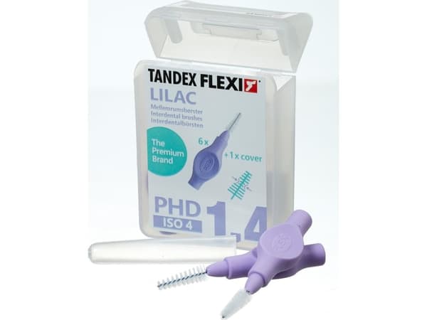 Tandex Tandex (6 st) Flexi X-fine tandborstar med stift Lilac (lila)