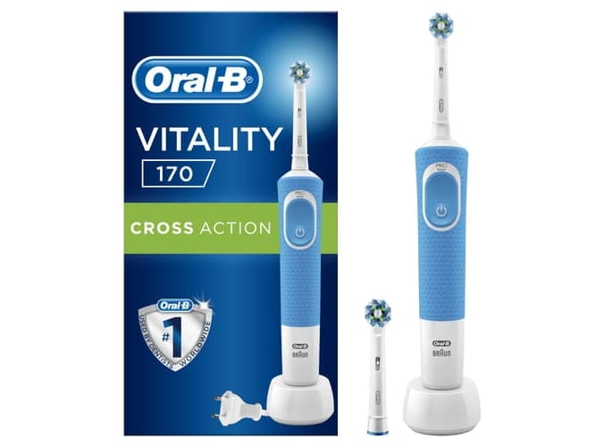 Oral-B Vitality 170 CrossAction Voksen Roterende vibrerende Tannbørste Blå, Hvit