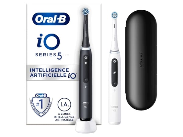 Oral-B iO Series 5 Duo elektriska tandborstar - Svart och vit