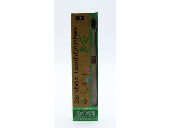 Bamboo Toothbrush Eco Friendly 3x 100 Natural Biodegradable