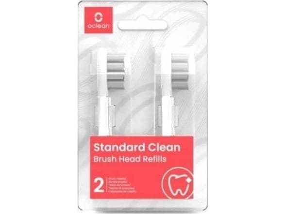 Toothbrush Oclean W02, electric toothbrush head, white/grey, 2 pcs.