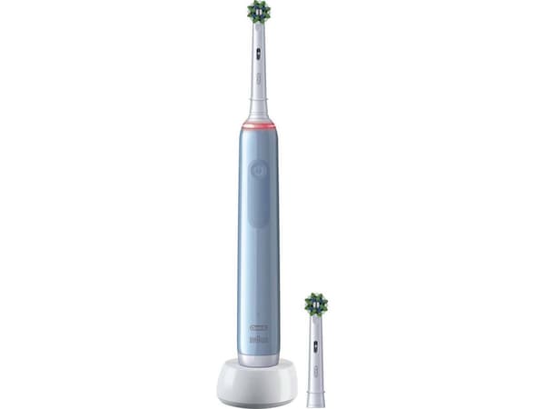 Oral-B Pro 3 3000 Cross, Vuxen, Roterande och oscillerande tandborste, Daglig vård, Känslig, Tandblekning, Blå, 2 min, Batteri