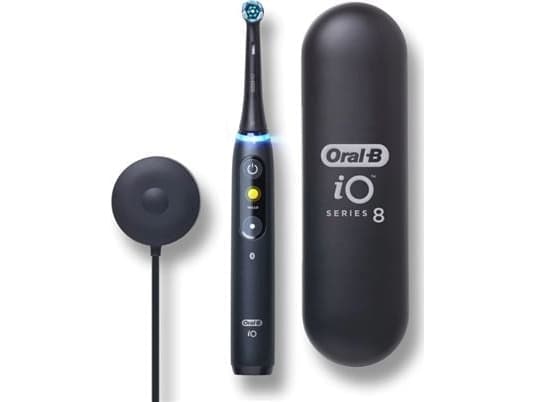 Braun Oral-B sähköhammasharja iO Series 8N ladattava, aikuisille, harjanpäiden määrä sisältää 1, hampaiden harjaustilojen määrä 6, Black Onyx (iO8 Bl