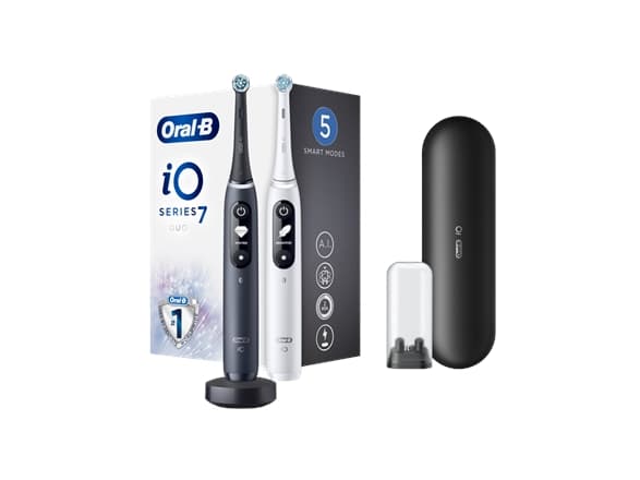 Oral-B iO Series 7 Duo Sort Hvid Elektrisk tandbørste