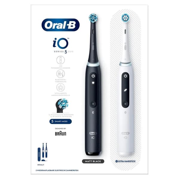 Oral-B iO Series 5 Duo -sarjan sähköhammasharjat - Musta ja Valkoinen
