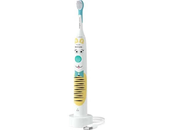 Philips For Kids Design a Pet Edition HX3601/01 Eltandborste, Barn, Ultraljudstandborste, Mjuk, Super sensitive, Blå, Vit, 4 x 30 sec, Batteri