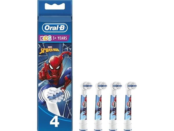 Oral-B Kids Pro Kids3+, 4 styck, Multifärg, Vit, Spider-Man, 3 År, Blåsa