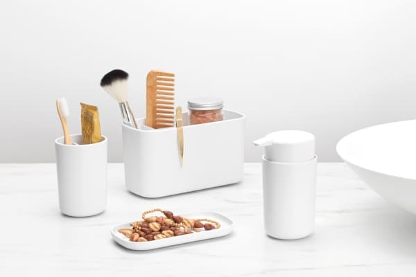 Brabantia 280306, Fristående tandborsthållare, Vit, Sink, Bord, 76 mm, 76 mm, 110 mm