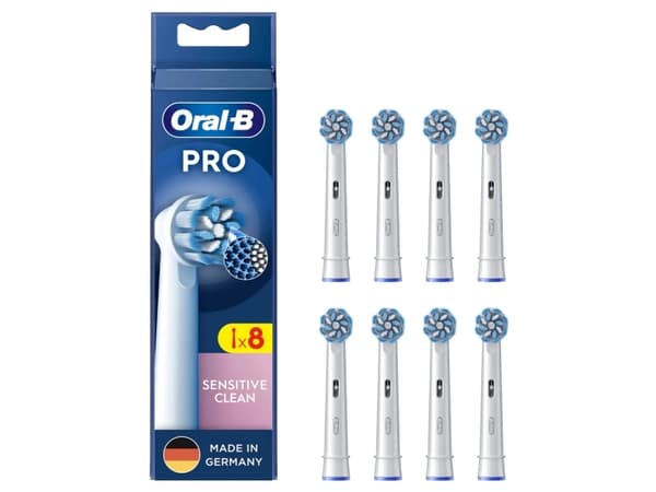 Oral-B Sensitive Clean , 8 kpl, Valkoinen, 3 kuukautta, Erittäin pehmeä, Oral-B, Laatikko