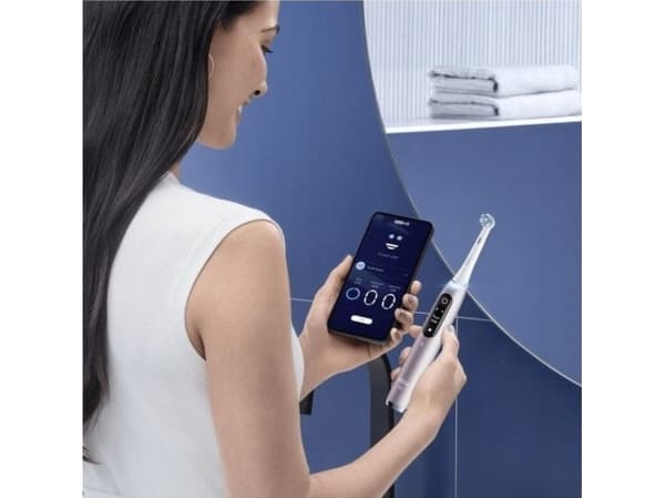 Oral-B iO Series 9N, Voksen, Vibrerende tannbørste, Daglig stell, Grundig rens, Gum omsorg, Sensitiv / Myk, Whitening, Rosa, 2 min, Rund