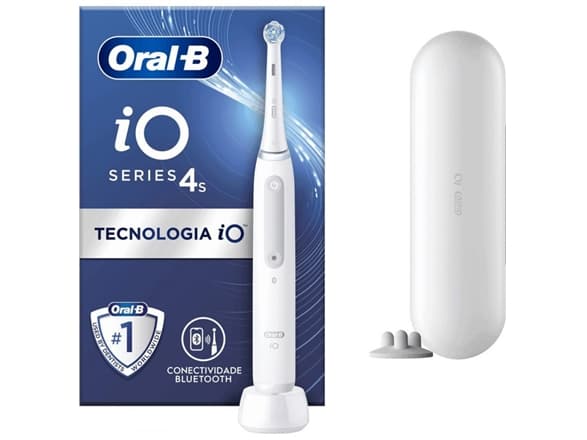 Oral-B iO 4S, Vuxen, Vibrerande tandborste, Daglig vård, Känslig, Super sensitive, Tandblekning, Vit, Rund, Batteri