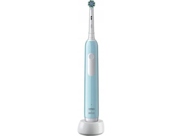 Oral-B Pro 1 Cross Action, Vuxen, Roterande tandborste, Daglig vård, Känslig, Tandblekning, Blå, Vit, 2 min, Blå