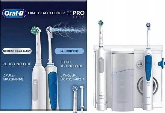 Oral-B Idropulsore Health Center, Vuxen, Roterande och oscillerande tandborste, Blå, Vit, 2 min, 30 sec, Vit, Rund