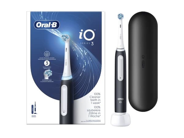 Oral-B 8006540731536, Vuxen, Roterande och oscillerande tandborste, Daglig vård, Känslig, Tandblekning, Svart, Vit, 2 min, Svart