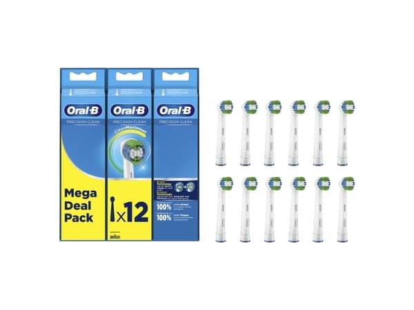 Oral-B Precision Clean CleanMaximiser - Utskiftningsbørstehode - for tannbørste - hvit (en pakke 12) - for ProfessionalCare 550 Precision Clean, 600