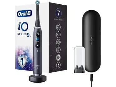 Oral-B iO Series 9N, Aikuinen, Värisevä hammasharja, Päivittäinen käyttö, Ienhoito, Intense, Herkkä, Super sensitive, Valkaisu, Musta, 2 min, Musta
