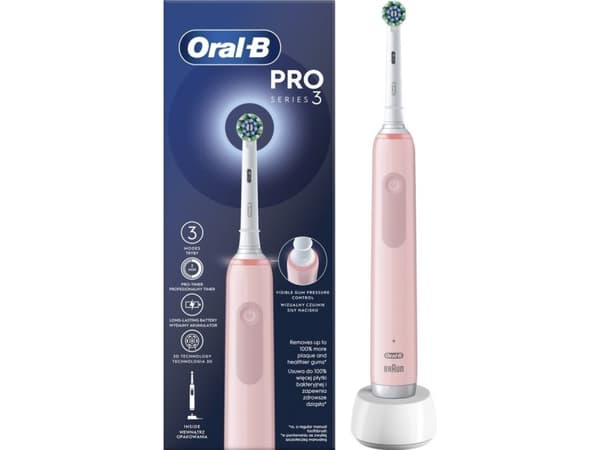 Oral-B Pro 3 CrossAction Rosa Rosa tannbørste