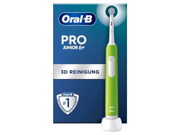 Oral-B Junior 8006540743027, Lapsi, Pyörivä hammasharja, Päivittäinen käyttö, Herkkä, Valkaisu, Vihreä, 2 min, Pehmeä