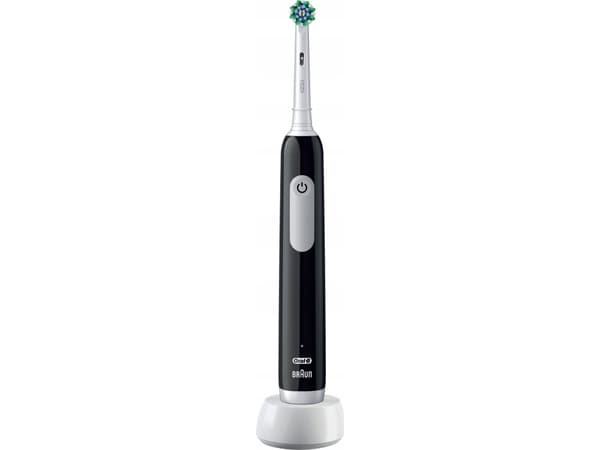 Oral-B Pro 1 Cross Action, Vuxen, Roterande och oscillerande tandborste, Daglig vård, Känslig, Tandblekning, Svart, 4 x 30 sec, Black Onyx