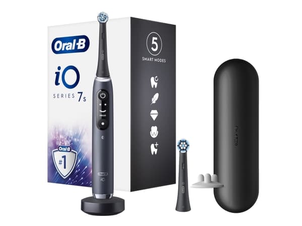 Oral-B iO 7S, Aikuinen, Värisevä hammasharja, Päivittäinen käyttö, Syväpuhdistus, Ienhoito, Herkkä, Valkaisu, Musta, 2 min, Musta