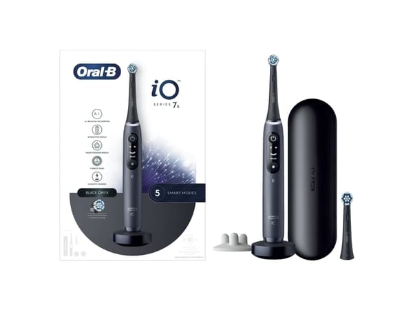 Oral-B iO 7S, Aikuinen, Värisevä hammasharja, Päivittäinen käyttö, Syväpuhdistus, Ienhoito, Herkkä, Valkaisu, Musta, 2 min, Musta