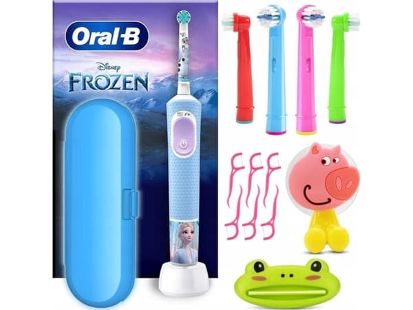 Oral-B Vitality Pro 103 Frossen tannbørste + 8 x hoder + Tannkrempresser + Frozen hodeholder