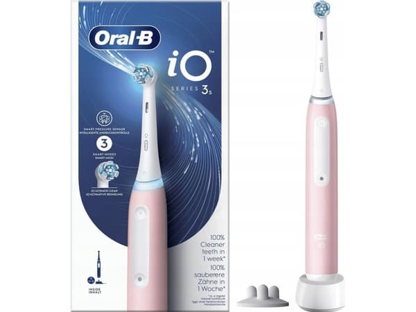 Oral-B iO 8006540730843, voksen, vibrerende tannbørste, dyp rengjøring, myk, bleking, rosa, hvit, rosa, rund