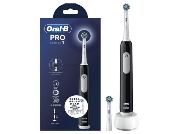 Oral-B Pro Series 1, Voksen, Oscillerende Tannbørste, Sort, Hvit, 2 min, Sort, Rund