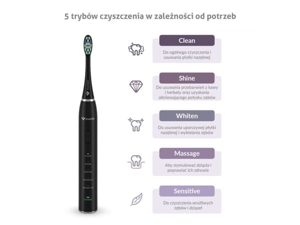 TrueLife SonicBrush Clean30 svart elektrisk tandborste för vuxna