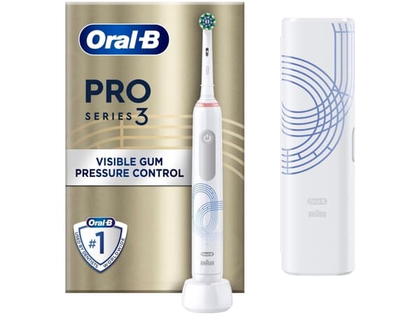Oral-B Pro 3 3500 Olympia Special Edition, Daglig vård, Känslig, Tandblekning, 3 rörelser per minut, Vit, AC/Batteri, Inbyggt batteri, Litium-Ion (Li