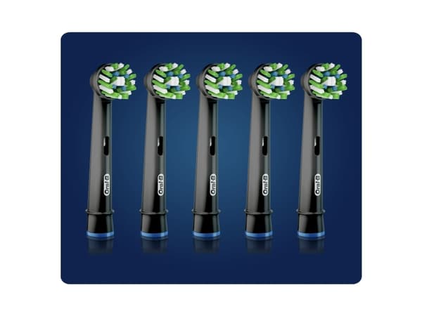 Oral-B CrossAction CleanMaximiser - Ylimääräinen hammasharjan pää - hammasharjalle - musta (5 kpl pakkaus) - Pro 2000, 2500, 4000, 4500, 600, 650, 70