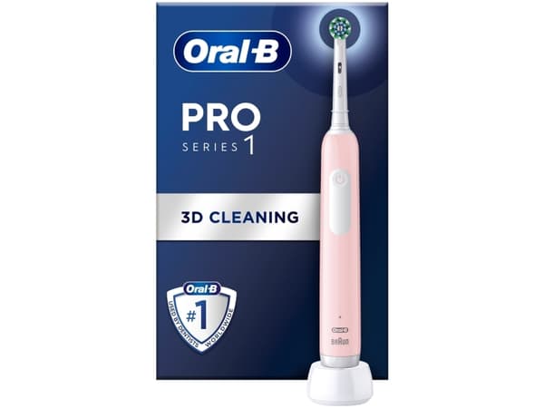 Oral-B Pro Series 1, Vuxen, Roterande och oscillerande tandborste, Daglig vård, Känslig, Tandblekning, 20000 rörelser per minut, Rosa, 8800 rörelser