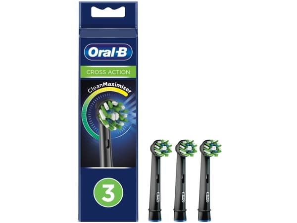 Oral-B CrossAction 80339540, 3 kpl, Musta, CleanMaximiser, Unkari, Oral-B, 16,35 g