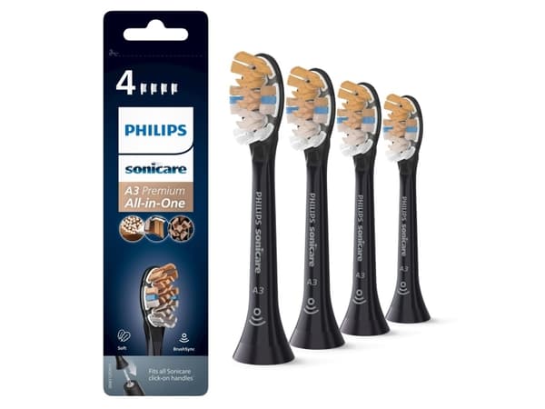 Philips Sonicare A3 Premium All-inOne HX9094 - Extra tandborsthuvud - till tandborste - svart (paket om 4)