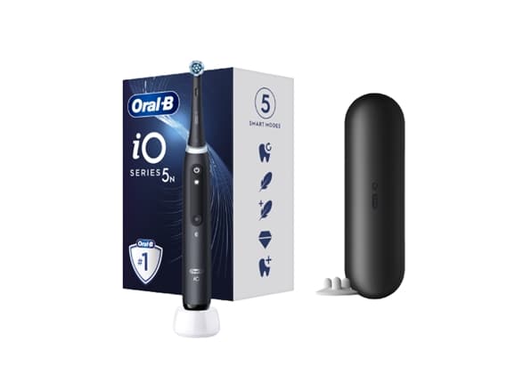 Oral-B iO Series 5 - Voksen - Vibrerende tannbørste - Daglig pleie - Intensiv - Sensitiv - Supersensitiv - for hvite tenner - Svart - 2 min - Svart (
