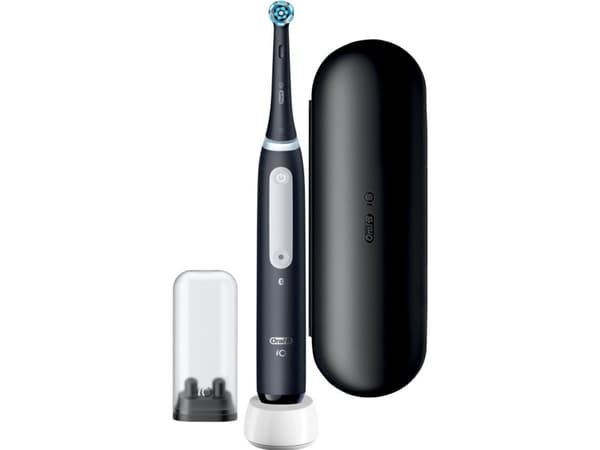 Oral-B iO 4, Vuxen, Roterande tandborste, Daglig vård, Känslig, Super sensitive, Tandblekning, Svart, Matte Black, Batteri
