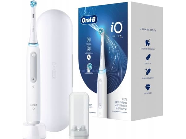 Oral-B iO Series 4, elektrisk tandborste (vit, Helt vit)