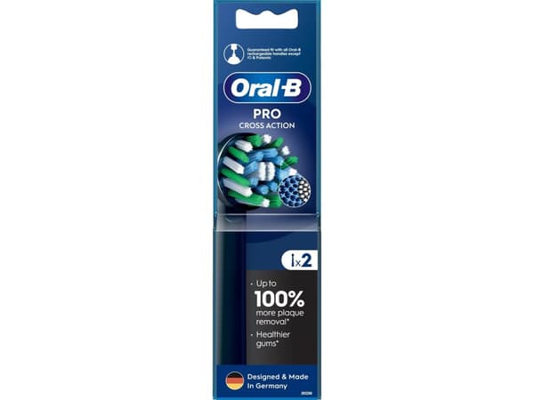 Tannbørstehoder Oral-B EB50-2 Cross Action Pro, sort, 2 stk.