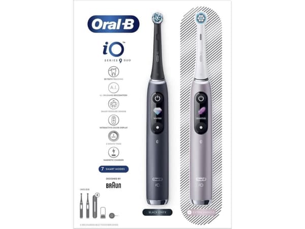 Braun iOM9D.2J2.2AD Oral-B iO 9 Duo eltandborste Svart Onyx/Rose (iO Series 9 Duo)
