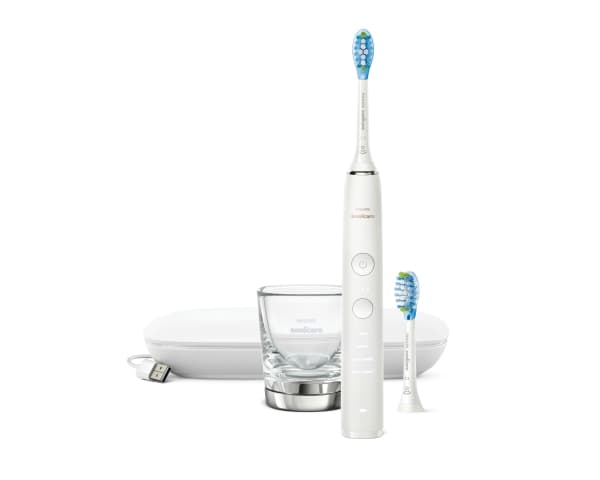 Philips Sonicare DiamondClean 9000 HX9913/17 Sonisk eltandborste med app, Vuxen, Vibrerande tandborste, Vanlig, Mjuk, Vit, Oval, AC/Batteri