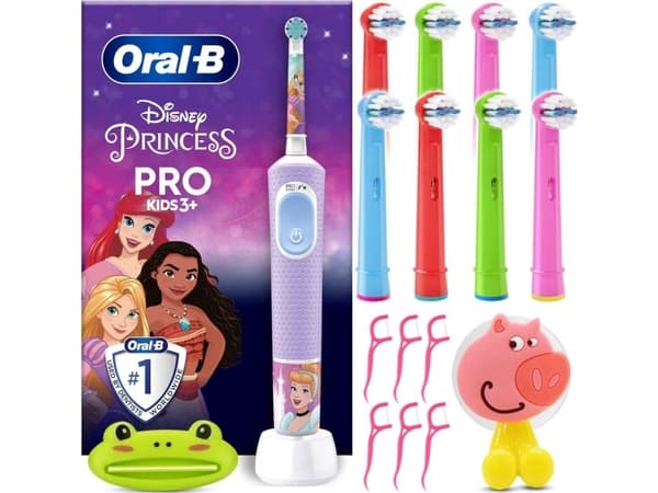 Oral-B Kids 8006540772669, Lapsi, Pyörivä hammasharja, Päivittäinen käyttö, Monivärinen, Vaaleanpunainen, Pyöreä