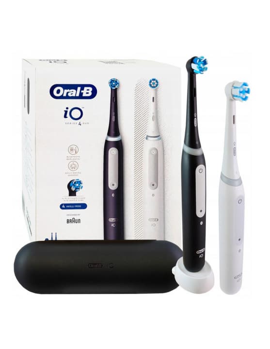 Oral B magnetisk tandbørste iO Series 4 Duo 2 stk. mat sort/halvhvid